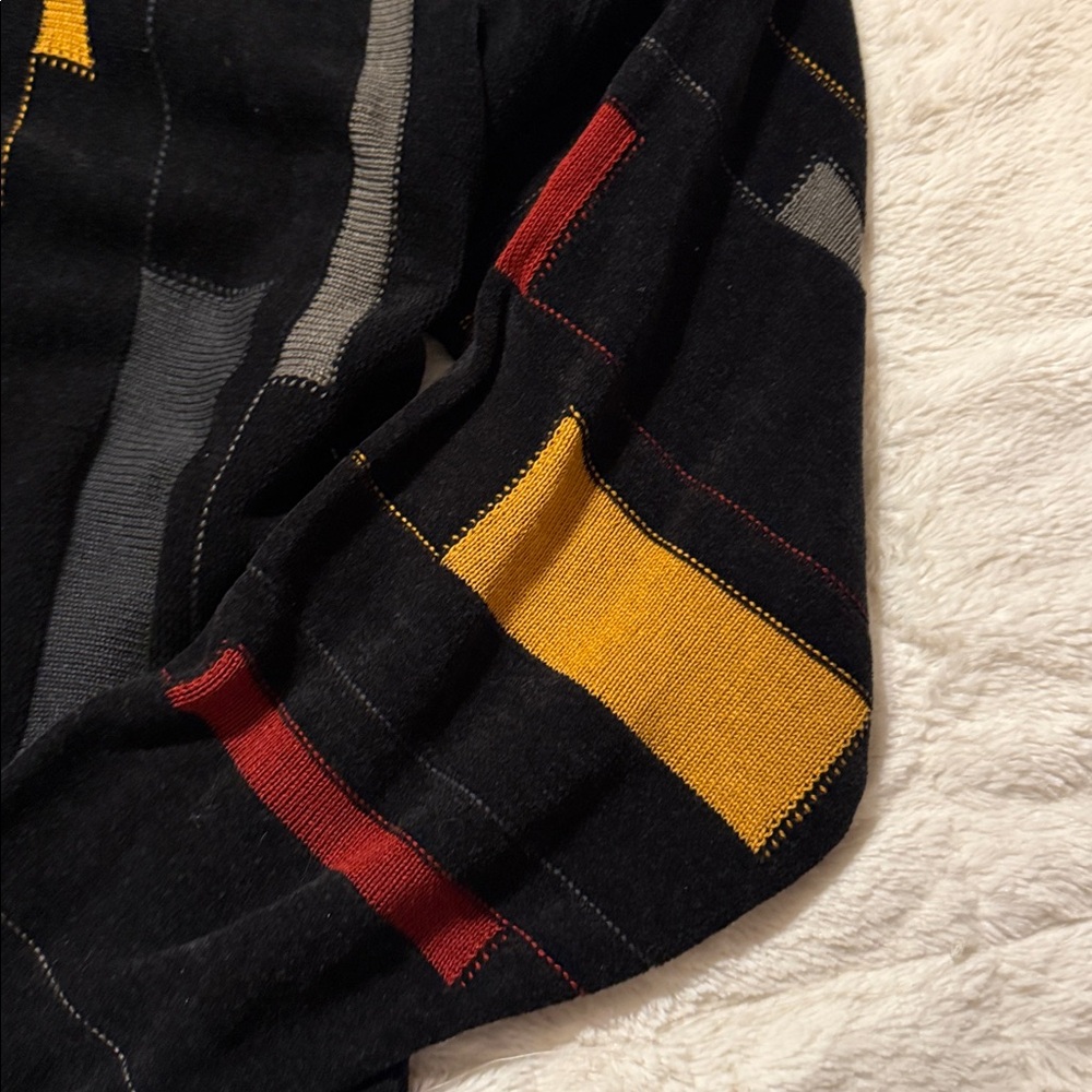Protege’Men's Black  Multicolor Sweater with Red and Yellow Accents 2XLT - Picture 5 of 6